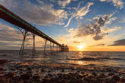 Clevedon Pier, sunset