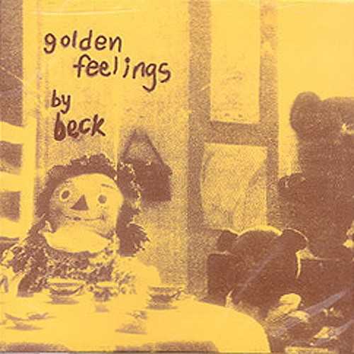 Allmusic album Review : Before Mellow Gold and even before A Western Harvest Field By Moonlight, there was Golden Feelings, an extremely limited-edition, cassette-only collection of songs. Re-released in 1999 by Sonic Enemy, this 17-track collection documents Becks first officially released, self-recorded, full-length album of four-track noodlings and documents his genius in embryo. Like Stereopathetic Soul Manure, Golden Feelings features muddy production values, an array of taped TV and music blurbs, and entertaining between-track dialogues and noises. The opening cut "The Fucked Up Blues" is a fine early example of Becks surrealist blues; some songs, such as "Magic Station Wagon," which sounds like two broken guitars being plucked violently over and over for some sort of percussive effect, are more interesting than listenable. The folkish "No Money No Honey" -- which also appeared on Stereopathetic Soul Manure, sung by a homeless man Beck recruited -- appears here in a more developed version and features what must be one of the loudest, most distorted acoustic guitar tracks ever recorded. The primitive Velvet Underground-meets-Jon Spencer Blues Explosion garage rock of "Schmoozer," as well as the humorous folk narrative of "Heartland Feeling," are some of his strongest songs to date. Dark, haunting ballads like "Super Golden Black Sunchild," the country-blues of "Gettin Home," and an early attempt at funk on "People Gettin Busy" round out a very eclectic set. An early, even more distorted version of Mellow Golds "Mutherfukka" is also included. Overall, Golden Feelings is an extremely interesting, entertaining, and humorous document that proves that from the start Beck had his heart set on making experimentation his only gimmick.