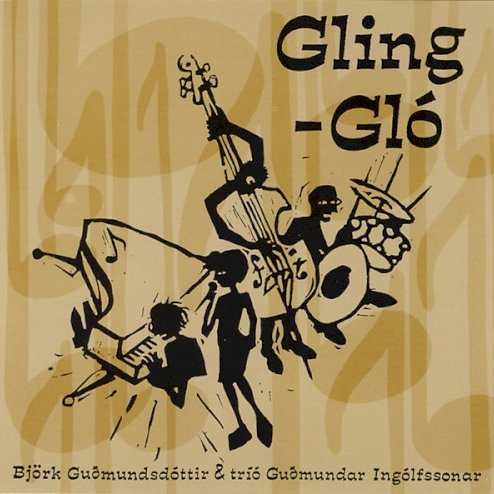 Allmusic album Review : Björks elastic, somersaulting voice is right at home delivering these traditional Icelandic and jazz tunes. Happy songs performed by Björk with the Icelandic jazz group Gudmundar Ingólfssonar Trio really showcase her voice and reveal how her unique singing style shares some common ground with scatting. The trio consists of pianist Gudmundar Ingólfsson (who, contrary to popular rumor, is not Björks father), Gudmundur Steingrímsson on drums, and Thórdur Högnason on bass. Björk performed with this trio a few times before they recorded Gling Glo, and everyone mustve had a good time, because the album captures the group moving through a mixture of jazz numbers and Icelandic songs with a free and easy feel. When Gling Glo was first released in 1990 on the Smekkleysa (Bad Taste) label, it went platinum, becoming the labels best seller. The first 14 songs are from this original issue, while the last two tracks (and the only songs sung in English -- "Ruby Baby" and "I Cant Help Loving That Man") are drawn from a rehearsal recording made a year prior to the album.