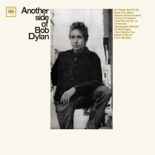 Allmusic album Review : The other side of Bob Dylan referred to in the title is presumably his romantic, absurdist, and whimsical one -- anything that wasnt featured on the staunchly folky, protest-heavy Times They Are a-Changin, really. Because of this, Another Side of Bob Dylan is a more varied record and its more successful, too, since it captures Dylan expanding his music, turning in imaginative, poetic performances on love songs and protest tunes alike. This has an equal number of classics to its predecessor, actually, with "All I Really Want to Do," "Chimes of Freedom," "My Back Pages," "I Dont Believe You," and "It Aint Me Babe" standing among his standards, but the key to the records success is the album tracks, which are graceful, poetic, and layered. Both the lyrics and music have gotten deeper and Dylans trying more things -- this, in its construction and attitude, is hardly strictly folk, as it encompasses far more than that. The result is one of his very best records, a lovely intimate affair.