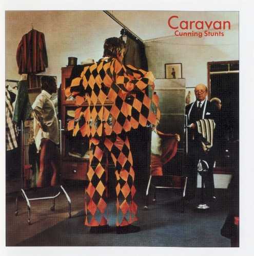 Allmusic album Review : Contrasting the clever spoonerism from which Cunning Stunts derives its name, Caravan are heard on what is arguably their most uninspired material to date. The effort is certainly far from a total loss, but nowhere nearly as creative as their former studio effort For Girls Who Grow Plump in the Night (1973) -- the likes of which sadly would not be equalled. Instead of commencing the affair with the aggression and spirit that informed previous LPs -- such as "Memory Lain, Hugh" or "Waterloo Lilly" -- which had christened their earlier albums, "The Show of Our Lives" comes off comparatively heavy and practically dirge-like. Caravans trademark instrumental agility while perhaps temporarily mired, is not lost on Pye Hastings uptempo rocker "Stuck in a Hole." Heavy-handed, superfluous orchestration -- possibly a residual effect of their New Symphonia project from late 1973 -- mars "No Backstage Pass" and the 18-minute "Dabsong Conshirtoe." There are a few trademark and at times edgier passages, especially during the "Ben Karratt Rides Again" movement of the epic "Conshirtoe." Still, the orchestration is too slick sounding, as if it were teetering on the aural wallpaper that is (gasp!) Muzak. Caravan enthusiasts intent on including Cunning Stunts in their collections should be aware that the 2001 CD reissue contains a few choice supplementary selections. Chief among these is an unissued take of "Keeping Back My Love" -- which would ultimately be reworked three years later on Better by Far (1977). Here the band definitely display signs and sounds of the Caravan of old. For that cut alone, the renovated offering can be sufficiently recommended. The other significant bonus track is a live "For Richard" recorded at Fairfield Hall in Croydon, England. Originally, it was included on the 1976 Canterbury Tales best-of, but makes its digital debut here.