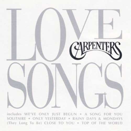 Allmusic album Review : There may be too many Carpenters compilations on the market -- there are certainly enough to confuse the average neophyte -- but Love Songs is a welcome addition to the clutter, since it offers 20 of the duos very best love songs, including "Weve Only Just Begun" and "Top of the World." Anyone looking for a collection of the duos romantic songs should definitely consider this fine collection, even it does leave off some of their poppier, rock-inflected material.