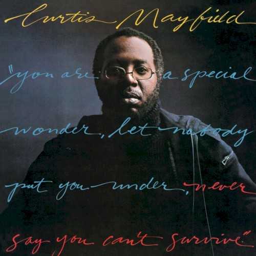 Allmusic album Review : Never Say You Cant Survive was the last Curtis Mayfield album done in a pure soul vein for the next three years -- its style and sound place it in a direct continuity with the rest of his output right back to 1958. The singing on love songs such as "Show Me Love," "Just Want to Be With You," and "When Were Alone" is among the most achingly lyrical and passionate of his career. The title track boasts ravishing backup singing by Kitty & the Haywoods (who also perform outstandingly on "Im Gonna Win Your Love") and a beautiful arrangement by James Mack. The albums final track, "Sparkle" (written for Sam OSteens movie of the same name, starring Philip Michael Thomas, Irene Cara, and Lonette McKee), gets one of three distinct treatments that the song ever received (the others from the soundtrack and Aretha Franklins version).