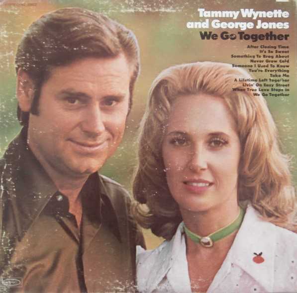 Allmusic album Review : We Go Together appeared late in 1971, three years into George Jones & Tammy Wynettes marriage and just after Jones finally wrestled himself out of his constricting contract with Pappy Daily’s Musicor label. Celebrating his newfound independence, Jones dove into this project, even co-writing two songs with his wife, a virtually unheard of situation for the consummate country singer. One of the reasons George didn’t write much is because he’s not much of a writer, as “It’s So Sweet,” one of his two collaborations with Wynette, illustrates, but the rest of the record is solid, thanks in part to three re-recorded tunes -- the other Tammy co-write “Never Grow Cold,” “Take Me,” and Jack Clement’s “Someone I Used to Know” -- but drawing most of its strength from George and Tammy’s easy, natural chemistry, which is evident and ebullient despite the sometimes rocky material.