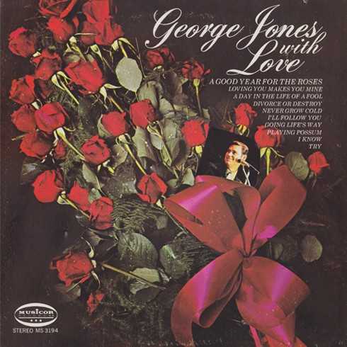 Allmusic album Review : By 1970, George Jones stay at Musicor had been marked by a glut of sloppy releases that would continually repackage and repeat material in different thematically based "concept" albums; initially it would seem that George Jones With Love, with its lineup of all love-based songs, would fall into this disposable category. One listen, however, shows this to be an exception to the rule. Beginning with the wonderful "A Good Year for the Roses" (one of his all-time greatest performances), Jones tackles affairs of the heart from all directions -- from the joy and excitement of newfound love to the warmth of a settled relationship to the pain and despair of separation and its aftermath. Hes clearly focused on each song, pouring the proper emotion and passion into each performance. It still may not be a "concept album" by rock & roll standards, but it does serve as a high point for Jones Musicor period as well as one of his greatest, most consistent albums.