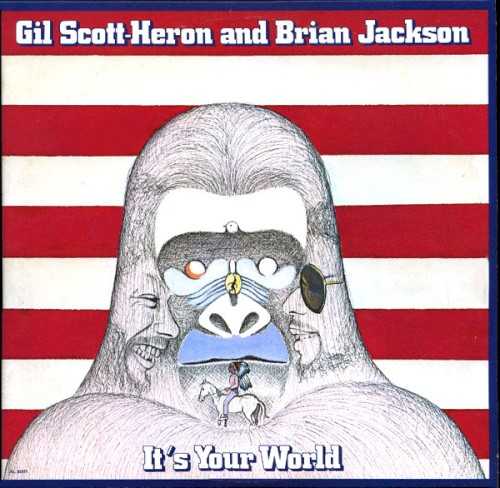 Allmusic album Review : This Gil Scott-Heron double album, roughly two thirds of which was recorded live in Boston on July 2-4, 1976, makes the most of its Centennial-centric time frame. Between the American flag striped cover art and Herons spoken word spiel on an 8-and-a-half minute poem/rant "Bicentennial Blues," the album loses little of its impact, regardless of how the years have mildewed once fresh political topics like Nixon, Agnew, and Watergate. Four of its songs are studio recordings ("Its Your World," "Possum Slim," "New York City," and "Sharing"), and even though theyre up to Herons usual jazz/blues/pop standards, the disc is most effective on the concert tracks. As he explains in the 2000 penned liner notes, The Midnight Band was a compelling live unit and one listen to the brisk, electrifying, 13-minute rendition of "The Bottle," one of Herons most penetrating tracks, is all youll need to understand why. More importantly, like the best protest music, these tunes have lost none of their lyrical edge or incisiveness throughout the years. Musically the band is taut and rehearsed down to the finest time change, yet loose enough to open up on the jams. The heavy Latin percussion/flute/piano -- but remarkably guitar-less -- sound is equal parts Santana and Mongo Santamaria with a strong jazz current throughout, especially on the John Coltrane tribute "Trane," featuring tenor hornman Bilal Sunni-Alis fiery lead. Scott-Herons deep, mellifluous voice is alternately soothing and cutting, infusing the music with heart and soul, while keeping the sound focused even during the longer improvisations. Only a dated 70s drum solo belies the year this was recorded. Chestnuts like "Home Is Where the Hatred Is" explode in extended live versions that become definitive readings of the tunes. Remastered for its reissue, Its Your World crackles with energy, presenting an accomplished band at their peak and placing the listener practically on stage for the live tracks with acoustics that are full, yet airy and spacious. One of Gil Scott-Herons best albums as well as a compelling musical time capsule, the disc is proof of the artists musical and lyrical acuity and is a moving listening experience.