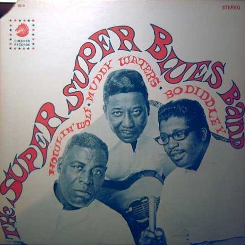 Allmusic album Review : This is easily a "super super blues bust." Power trios, of course, were hip in the late 60s -- even at down-home Chess Studios, where ad hoc "supergroups" were assembled for 1967s Super Blues and its sequel, Super Super Blues Band. (No one ever accused Chess Records of being subtle.) The band on Super Super Blues Band included two-thirds of the original Super Blues headliners -- Muddy Waters and Bo Diddley -- with Howlin Wolf replacing Little Walter to round out the trio. Unlike Walter, who was willing to cede the spotlight to Diddley and Waters on Super Blues, Wolf adamantly refuses to back down from his rivals, resulting in a flood of contentious studio banter that turns out to be more entertaining than the otherwise unmemorable music from this stylistic train wreck. Although Wolf and Waters duke it out in earnest on the blues standards, the presence of Diddley (and his rave-up repertoire) makes the prospect of an ensemble impossible; in the end, there are just too many clashing ingredients (the squealing "girlie" choruses vs. Wolfs growl, Diddleys space guitar antics vs. Waters uncompromising slide guitar) to make the mix digestible. Meanwhile, as the three frontmen struggle to outduel each other on every song, they drown out an underused, all-star backing band made up of Otis Spann on piano, Hubert Sumlin on guitar, Buddy Guy on bass, and Clifton James on drums. At least it sounds like they had fun doing it.