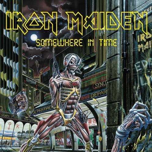 Allmusic album Review : The weakest album from Iron Maidens classic ‘80s period, Somewhere in Time is really the first true disappointment in their catalog, too often collapsing under the weight of their now-trademark ambition. Though it sold well on the heels of the hugely successful Powerslave tour, and is often regarded as underrated by Maiden devotees, it clearly finds the band struggling to refresh what was rapidly hardening into formula. Trying to keep up with the times, Maiden incorporate synthesizers here, much as Judas Priest attempted to do on the same years sterilized-sounding creative flop Turbo; the main difference here is that Maiden pull it off much more effectively. Yes, the production does have more of that typically ‘80s studio sheen, but Maiden makes the new instrumentation serve their existing sound, rather than trying to hop on contemporary trends. (And really, why make the sound more commercial when youre already amassing a small fortune from merchandising?) Their ferocity hasnt gone anywhere either, as this ends up their fastest album (on average) since The Number of the Beast. The real problem here is that the material is less inspired; too often Somewhere in Time feels like epic-Maiden-by-numbers, as fewer of the extended pieces truly catch hold. The first half of the album actually works very well -- "Caught Somewhere in Time" is an effective opener, introducing the newly futuristic flavor in the bands sound while offering a thematic parallel about time travel. Adrian Smith really comes into his own as a writer here, penning both of the albums singles ("Wasted Years," the undisputed highlight here, and "Stranger in a Strange Land," surprisingly not based on Robert A. Heinleins sci-fi classic), plus the nicely metallic "Sea of Madness." Though it perhaps could have been trimmed a bit, "Heaven Can Wait" remained a concert singalong staple for years to come. But then the misfires take over. "The Loneliness of the Long Distance Runner" is far and away the least suitable subject for an extended epic that the band has ever undertaken, and the music itself offers little catharsis. Despite the wailing chorus, "Déjà Vu" never quite gels, feeling a bit underdeveloped musically. The now-expected prog-metal album closer this time is "Alexander the Great," and this part of the Maiden formula here verges on self-parody. Steve Harris lyrics largely stick to a recitation of facts, names, and places that add little drama to the music, and Dickinson is stuck belting out a lazy, totally on-the-nose chorus ("Aaaaaaalexander the Greaaaaaat!"). Somewhere in Time will appeal more to the metal diehard whos already suspicious of too much overt melody; theres plenty of progressive complexity here to impress that type of listener. For the rest of us, even though fully half of the album is still excellent, Somewhere in Time is the first Maiden record thats less than godlike.