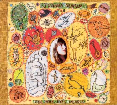 Allmusic album Review : Classically trained harpist Joanna Newsom uses her appreciation of Appalachian folk and bluegrass for an oddly alluring set of indie rock melodies. Milk-Eyed Mender, which follows her homemade EP releases Walnut Whales and Yarn and Glue, is rich in harvest colors. Newsoms childlike voice brings an unstudied grace to an innocent setting of songs, and such quirkiness is hard to find among most guitar-driven indie acts. From the more whimsical moments of "Peach, Plum, Pear" and "Inflammatory Writ" to the dovelike ballad "This Side of the Blue," Newsom welcomes the listener to sink into its imagination. Delicate harp arrangements are nicely sprinkled among specks of pianos, organs, and a harpsichord, only adding to the fascination that is Milk-Eyed Mender. Some may find the album to be overly sweet in spots due to Newsoms girlish voice; however, the fairytale-like appeal of Milk-Eyed Mender is far too intriguing to dismiss. Newsom exists in several musical spheres, one being a member of the Pleased, while not forgetting how wonderful it is to live in a warm place that leaves you bright-eyed and hopeful for only what is good in life.