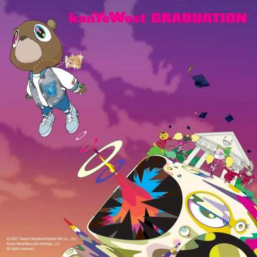 Allmusic album Review : Graduations pre-leak talk wasnt as substantive as it was with Kanye Wests first two albums. As with just about any other artists third album, it had to be expected. The College Dropout was one of the most anticipated debuts of the early 2000s, while Late Registration had people wondering why Kanye would feel the need to work so extensively with multi-instrumentalist rock producer Jon Brion (the J Dilla of the chamberlin) and whether or not Kanyes hubristic tendencies would get the better of it. With Graduation, there was Takashi Murakamis artwork, a silly first-week sales competition with the decreasingly relevant 50 Cent, and chatter about synthesizers running wild. That was about it, but it all seemed loud and prevalent, due in part to a lack of high-profile rap albums released in 2007. Graduation is neither as bold nor as scattered as The College Dropout, and its neither as extroverted nor as sonically rich as Late Registration. Kanye still makes up for his shortcomings as an MC and lyricist by remaining charmingly clumsy, frequently dealing nonsense through suspect rhyme schemes: "I never be picture-perfect Beyoncé/Be light as Al B. or black as Chauncey/Remember him from Blackstreet, he was black as the street was/I never be laid-back as this beat was." The songs that are thematically distanced, introspective, and/or wary -- there are many of them -- are, in turn, made more palatable than insufferable. That his humor remains a constant is a crucial aspect of the album, especially considering that most other MCs would sound embittered and hostile if they were handling similar subjects, like haters new and old, being a braggart with a persistent underdog complex, getting wrapped up in spending and flaunting, and the many hassles of being a hedonist. Those who have admired Kanye as a sharp producer while detesting him as an inept MC might find the gleaming synth sprites, as heard most prominently throughout "Flashing Lights" and "Stronger," to be one of the most glaring deal-breakers in hip-hop history. Though the synthesizer use marks a clear, conscious diversion from Kanyes past productions, highlights like "I Wonder," "The Glory," and "Everything I Am" are deeply rooted in the Kanye of old, using nostalgia-inducing samples, elegant pianos and strings, and gospel choirs. So, no, hes not dreaming of fronting A Flock of Seagulls or joining Daft Punk. Hes being his shrewd, occasionally foolish, and adventurous self.