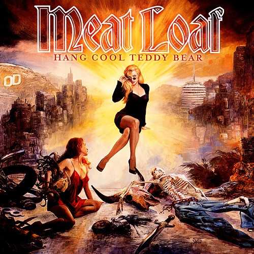 Allmusic album Review : Hang Cool Teddy Bear may not be an explicit sequel to Bat Out of Hell -- not in its title or in its composition, with Meat Loaf once again parting ways with Jim Steinman, the architect of the Bat songs -- but it sure has enough bombast to trick anybody into thinking it’s the fourth volume of Bat. It’s not, of course: unlike those three career-defining records, Hang Cool Teddy Bear boasts an actual narrative -- a hazy, unformed tale of a wounded soldier -- instead of merely being conceptual, a difference that should give the album shape particularly when married with Rob Cavallo’s crisp, bright production. Cavallo corrects all the errors of the heavy-handed metallic Bat Out of Hell III -- its slick, processed grind playing like an unfortunate artifact from the moussed and teased ’80 Sunset Strip -- but the album flails nearly as much as that misbegotten 2006 sequel because it lacks Steinman’s unerring ear for the ludicrous. Plenty try to ape it -- notably, Justin Hawkins, who made his bones with the parodic rock of the Darkness, American Idol judge Kara DioGuardi, Bon Jovi & Desmond Child -- but none achieve anything close, either pushing fist-pumping, Springsteen arena-anthems, or rockers bloated with too much room for guitar solos, both lacking hooks. Meat Loaf also gets assistance in the studio by a true motley crew -- Steve Vai and Brian May double-team on guitar, Jack Black sings backing vocals, and House’s Hugh Laurie pounds the piano -- and frankly, he kinds of needs it, sounding every one of his 62 years as he valiantly tries to scale the artificial peaks of this pomp, trying to sing a line as stupid as “I can barely put my dick in my pants” with some semblance of dignity. Not that dignity was ever that important to Meat Loaf, but the shallow spectacle of Hang Cool Teddy Bear lacks the absurd joy of his best: you can hear everybody involved working far too hard to achieve next to nothing. hang_cool_teddy_bear