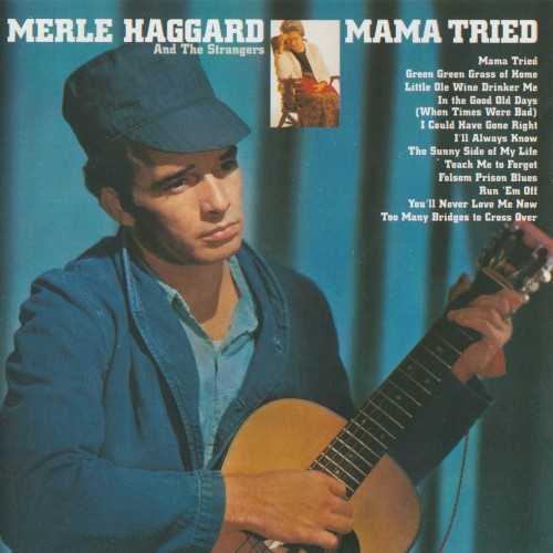 Allmusic album Review : Mama Tried is a typically fine late-60s LP from Merle Haggard, comprised of a number of strong originals and several excellent covers. While "Mama Tried" stands out among Haggards original material, "Ill Always Know" and "Youll Never Love Me Now" are both solid songs. Still, those two tracks pale next to the best covers on the record. Merle delivers "Little Ole Wine Drinker Me," "In the Good Old Days (When Times Were Bad)," "Teach Me to Forget," "Run Em Off" and "Too Many Bridges to Cross Over" with grit and an open, affecting honesty that makes Mama Tried one of Hags best records.