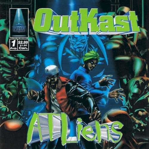 Allmusic album Review : Though they were likely lost on casual hip-hop fans, Southernplayalisticadillacmuzik was full of subtle indications that OutKast were a lot more inventive than your average Southern playas. Their idiosyncrasies bubbled to the surface on their sophomore effort, ATLiens, an album of spacy sci-fi funk performed on live instruments. Largely abandoning the hard-partying playa characters of their debut, Dre and Big Boi develop a startlingly fresh, original sound to go along with their futuristic new personas. George Clintons space obsessions might seem to make P-Funk obvious musical source material, but ATLiens ignores the hard funk in favor of a smooth, laid-back vibe that perfectly suits the duos sense of melody. The albums chief musical foundation is still soul, especially the early-70s variety, but other influences begin to pop up as well. Some tracks have a spiritual, almost gospel feel (though only in tone, not lyrical content), and the Organized Noize production team frequently employs the spacious mixes and echo effects of dub reggae in creating the albums alien soundscapes. In addition to the striking musical leap forward, Dre and Big Boi continue to grow as rappers; their flows are getting more tongue-twistingly complex, and their lyrics more free-associative. Despite a couple of overly sleepy moments during the second half, ATLiens is overall a smashing success thanks to its highly distinctive style, and stands as probably OutKasts most focused work (though it isnt as wildly varied as subsequent efforts). The album may have alienated (pun recognized, but not intended) the more conservative wing of the groups fans, but it broke new ground for Southern hip-hop and marked OutKast as one of the most creatively restless and ambitious hip-hop groups of the 90s.