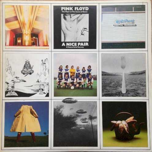 Allmusic album Review : Why the American version of this compilation of the groups highly esteemed first two LPs merits a relatively rating requires some explanation. The American version of A Nice Pair is a classic example of a good idea gone bad through the ineptitude of the people actually carrying it out. In the wake of the mega-hit status achieved earlier in 1973 by Dark Side of the Moon, executives at Capitol Records, in tandem with their counterparts in other countries, decided to remarket the groups earlier catalog; in America, this meant reissuing their first two LPs, Piper at the Gates of Dawn (originally issued stateside as Pink Floyd, in edited form) and A Saucerful of Secrets, both of which originally appeared on the Capitol subsidiary label Tower and were, by then, out of print. The result was a double LP called A Nice Pair, which was also put out in England -- which was odd, since both original albums were still readily in print on that side of the Atlantic. At least in England they got it right, releasing a straight compilation of the two original albums contents. In America, however, the geniuses at Capitol had to add tracks in order to make the first platter, containing Piper at the Gates of Dawn, complete -- but instead of adding the original studio version of "Astronomy Domine," they took the very different live version from two years later off of the Ummagumma album and slapped it on, chopping off the applause at the end. The result was ludicrous, as well as frustrating to the most serious members of a vast legion of new American fans acquired in the wake of Dark Side of the Moon, who discovered that they still had to buy an imported LP to fill in their early history of the group or to absorb the way in which the band presented themselves in the opening minutes of their first LP. What made it worse was that it would have been no more expensive to get it right than it was to get it wrong -- they simply needed someone handling the matter (which was hardly rocket science) who knew what he was doing. Otherwise, the most notable element of A Nice Pair was its outer jacket by Hipgnosis, which was made up of 18 different images, one of which was a substitute for a recalcitrant Floyd Patterson, who wanted 5,000 dollars for the use of an image of him tinted pink on the cover; thus, the boxer, in a manner similar to that of Leo Gorcey on the Sgt. Peppers Lonely Hearts Club Band cover, aced himself out of a chance at footnote-level immortality in the rock music firmament. The cover was also censored in the U.S.A., a sticker covering a pair of female breasts and other, minor problems entailed with some of the images on various fronts. Otherwise, the American version of the album is just a well-meaning but unnecessarily flawed effort at exploiting the bands history.