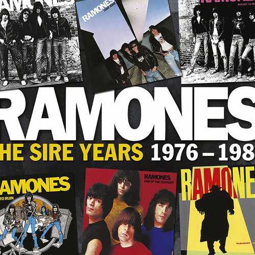 Allmusic album Review : Not many bands can honestly say they changed the shape of rock & roll as we know it and upended part of the larger global culture at the same time. The Ramones did just that; by stripping down and speeding up rock & roll like a hot rod that could outrun all competition, and injecting it with a massive dose of snotty, absurdist humor, they gave the music a new lease on life, and left behind a handful of brilliant recordings that are still a solid kick to hear nearly four decades after their debut hit the streets. Punk rock first emerged from a very specific time and place, but the best of it is timeless in its joyous roar, and the first four Ramones albums absolutely live up to that description. Those four albums -- 1976s Ramones, 1977s Leave Home, 1977s Rocket to Russia, and 1978s Road to Ruin -- are included in the box set The Sire Years 1976-1981, along with 1980s End of the Century (a conceptually brilliant but musically flawed collaboration with producer Phil Spector) and 1981s Pleasant Dreams (the first Ramones album that could have been described as blah, though it has a few great tunes, most notably "The KKK Took My Baby Away" and "7-11"). The six albums appear here in the same crisp-sounding remasters that appeared in 2001 and 2002, but have been stripped of their bonus tracks, which makes one wonder why Rhino/Warner Bros. didnt opt for a three-disc set, since the albums are short enough to fit two to a CD. And while each disc gets its own cardboard sleeve that replicates the original LP artwork, there are no liner notes or any kind of accompanying booklet that would include the credits. One can quibble about the packaging and presentation of The Sire Years, yet theres no denying the strength of this music; the first four Ramones albums are essential to any decent collection of rock & roll, and though End of the Century and Pleasant Dreams pale in comparison, they still wipe the floor with nearly all of the thousands of bands who followed the Ramones example. This isnt the ideal presentation of this music, but if your Ramones collection has mysteriously disappeared, this will catch you up on their most essential albums in one fell swoop and then some.