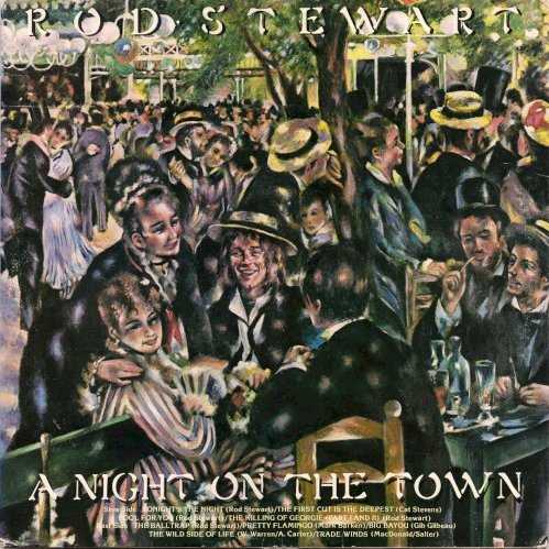 Allmusic album Review : In some ways, its easy to think of A Night on the Town, Rod Stewarts second album for Warner, as a reprisal of the first, cut with many of the same musicians as Atlantic Crossing, produced once again by Tom Dowd, and even following its predecessors conceit of having a "Slow Side" and "Fast Side" (granted, this flips the two around, opening with the slow one first). Superficially, this seems true, but A Night on the Town has a crucial difference: despite its party-hearty title, this album finds Stewart folding folk back into his sound, a move that deepens the music tonally and emotionally, particularly in the case of "The Killing of Georgie (Pts. 1 & 2)," Rods most ambitious original. A winding, sensitive narrative about the murder of a gay friend -- a hate crime years before the term existed -- "The Killing of Georgie" finds Stewart filtering Dylan through his own warm, conversational style, creating a remarkable work unlike anything else in his body of work, yet the songs smooth synthesis of folk storytelling, soul, and incipient disco act as an appropriate conclusion to a side-long suite of songs of seduction, beginning with his classic come-on "Tonights the Night (Gonna Be Alright)," running through his splendid reading of Cat Stevens "The First Cut Is the Deepest," and his fine original "Fool for You." On the Fast Side, Stewart has only one original -- the lewd, riotous "The Balltrap" -- but he more makes up for it by spinning two country classics, Gib Guilbeaus "Big Bayou" and Hank Thompsons "The Wild Side of Life," into thick, Stonesy rock & roll, and turning Manfred Manns "Pretty Flamingo" into a rave-up. With all this in mind, A Night on the Town isnt a revival of Atlantic Crossing, its its inverse, with Stewart shining as an interpreter on the fast songs and writing the best slow ones, but its also its equal, proving that Stewart could still stay true to his open-hearted, ragged soul while on a big budget.