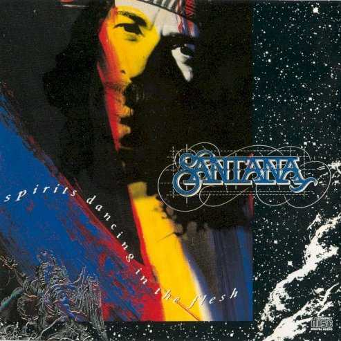 Allmusic album Review : Following a 1989 20th anniversary reunion tour to promote Viva Santana!, Carlos Santana reorganized the band as a sextet consisting of himself, singer/guitarist Alex Ligertwood, singer/keyboardist Chester Thompson, bass player Benny Rietveld, drummer Walfredo Reyes and percussionist Armando Peraza. This unit, with such guest stars as Vernon Reid (of Living Colour), Wayne Shorter, and Bobby Womack, recorded Spirits Dancing In The Flesh, Santanas 15th and final studio album for Columbia Records. It was an unusually eclectic collection, featuring songs by Curtis Mayfield ("Gypsy Woman"), The Isley Brothers ("Whos That Lady"), and Olatunji ("Jin-Go-Lo-Ba"), as well as interpolations of John Coltranes "Peace On Earth" and Jimi Hendrixs "Third Stone From The Sun" into Santanas "Mother Earth." (The Olatunji song is the original version of the tune adapted as "Jingo" that became Santanas first hit in 1969.) For all those influences, it was more of a straightforward, guitar-heavy rock album than usual. Coming more than three years after Santanas last new album, Freedom, it sold to the bands core audience only, reaching #85.