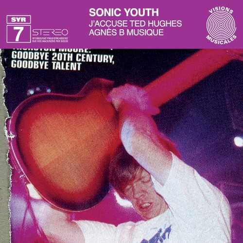 Allmusic album Review : Sonic Youth continued to shadow overtly populist releases such as the 2006 comeback RATHER RIPPED with deeply experimental noisescapes more in line with their first releases, CONFUSION IS SEX and SONIC DEATH. J’ACCUSE TED HUGHES, the seventh in a series of vinyl-only releases on Sonic Youth Records, contains two epic drone tracks. Side A contains the title track, a previously unreleased live performance from the All Tomorrow’s Parties Festival in April 2001, the only time the band ever performed the song. Side B features “Agnes B Musique,” an 18-minute monster intended for use by Agnes B, the clothing designer. Jim O’Rourke appears as a member of Sonic Youth on “Agnes B Musique” and also mixed the track.