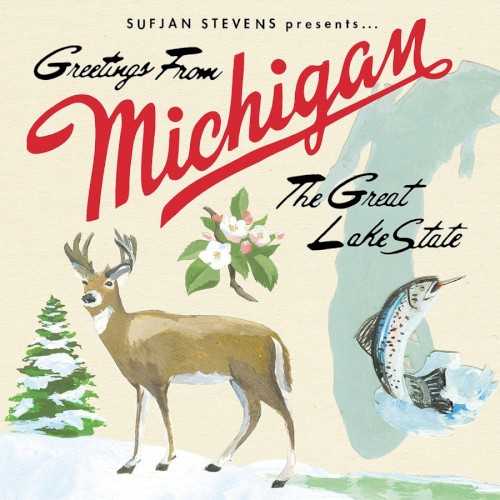 Allmusic album Review : Sufjan Stevenss third album is a charming homage to his home state of Michigan. Filled with heartbreak, the album cryptically addresses Stevens frustration with the notorious job market in the city of Flint in a lovely ballad that opens the record, and documents the depressing struggle the city of Detroit has fought to once again attain the elegance it had prior to the riots in the late 60s; however, it also touches on a brighter side, as in the cascading "Say Yes! to M!ch!gan!" Its title is a reference to the campaign adopted by the state in the 1980s and serves as the centerpiece as well as Stevens attachment and amour for the state he is from. Musically, Stevens often plays his Jim ORourke and Stereolab cards, riffing along with complex polyphony in building loops and dynamics, but he also frequently imports lightly strummed guitars and stark banjo picking to break up the album and give it a rustic northern folk aesthetic. Stevens comfortably handles nearly every instrument on the album -- an impressive task that includes various keyboards, woodwinds, guitars, and percussions -- but also enlisted the help of Megan, Elin, and Daniel Smith from the Danielson Famile to help out with vocal duties, and the outcome is a haunting and hypnotic studio opus certainly worth getting lost in.