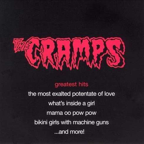 Allmusic album Review : Its a little funny to think of any Cramps song as a "hit," since none of their singles even made passing acquaintance with the charts, but BMG Special Products Greatest Hits does a good job of rounding up highlights from their idiosyncratic catalog, including such cult favorites as "Can Your Pussy Do the Dog?," "Whats Inside a Girl," "I Aint Nothin But a Gorehound," "Journey to the Center of a Girl," "The Most Exalted Potentate of Love," "Mama Oo Pow Pow," "Psychotic Reaction" and "Bikini Girls with Machine Guns." Certainly its not enough to satisfy the hardcore fan or the informed listener, but casual fans will find it a nice, affordable sampler.