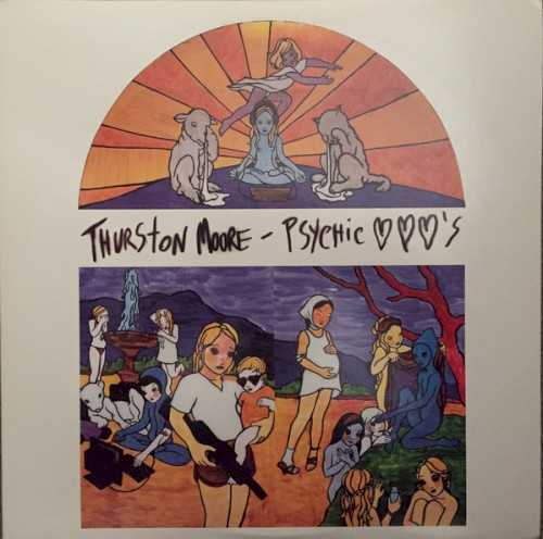 Allmusic album Review : It was inevitable that Thurston Moores first solo offering would sound a bit like Sonic Youth, considering how integral his guitar playing and singing are to the bands sound. What is surprising about Psychic Hearts is how Moore twists his standard lexicon of detatched vocals, dissonant guitar lines, and deliberately obscure musical/lyrical references into something resembling pop music, which is something Sonic Youth has rarely been able to achieve. Fourteen of the albums 15 tracks are built around concise, angular guitar hooks complemented by Moores unashamed, nearly melodic vocals. "Elegy for All the Dead Rock Stars" is a 20-minute instrumental, which is measured and evenly paced, surging toward a gentle conclusion. Psychic Hearts displays a softer, more reflective side of a musician known for his passion for disguising his emotions and ideas in noise.