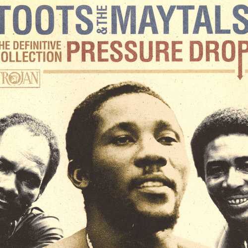 Allmusic album Review : Although the original incarnation of Toots & the Maytals (Toots Hibbert, Nathaniel "Jerry" McCarthy, and Raleigh Gordon) parted ways in 1981 (Toots continues to tour with a revamped version of the Maytals), they managed between the years 1964 and 1974, the period covered by this two-disc retrospective from Trojan Records, to assemble one of the most highly charged and distinctive bodies of work in the history of Jamaican music. Led by Toots Kingston-by-way-of-Memphis lead vocals and the ragged call-and-response background singing of McCarthy and Gordon, the trio created gospel-fueled reggae classics like "Bam Bam," "54-46 Was My Number," "Monkey Man," "Sweet and Dandy," "Pomps and Pride," "Funky Kingston," and the immortal "Pressure Drop," all of which carried the stomp and wallop of the best and most enduring soul music of the day. Later gems like "In the Dark" and "Time Tough" kept the stomp and added wise and insightful lyrics to create classic songs that still ring solid and true 30 years later. Pressure Drop: The Definitive Collection brings together the best tracks from those crucial years, including sides produced by Ken Khouri, Byron Lee, Ronnie Nasralla, Warrick Lyn, and Delroy Williams (he produced the 2000 remake of "Broadway Jungle" that is included here), as well as several tracks produced by the great Leslie Kong, arguably the most sympathetic to the Maytals sound. Islands two-disc Time Tough anthology adds more early ska sides along with some post-1974 material to give a better portrait of the Maytals complete history, but the heart and soul of their reputation is still based on what youll hear in this set.