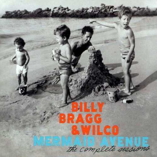 Allmusic album Review : The two volumes of Mermaid Avenue, released in 1998 and 2000 and named after the New York street where legendary folk artist Woody Guthrie lived in the 1940s, were collaborations between cult American alt-country/avant-garde rockers Wilco and revered British protest singer Billy Bragg, on which they set to music previously unreleased lyrics by Guthrie. This exhaustive four-disc set features both releases together with a whole new album of previously unreleased songs and the documentary Man in the Sand, which chronicles the project.