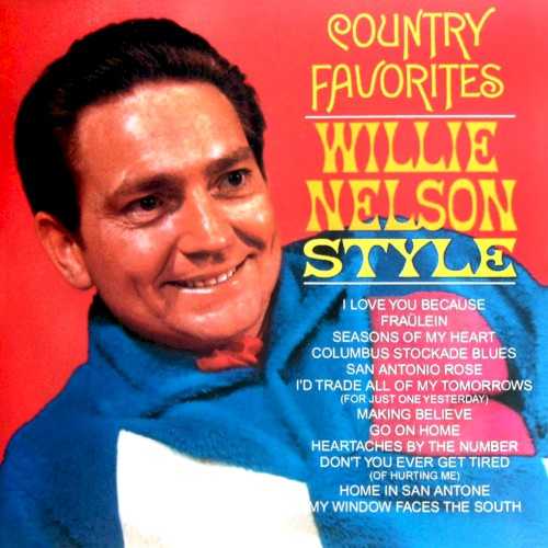 Allmusic album Review : It may be hard to believe but Willie Nelson wasnt always a national icon. In the mid-60s, he regularly hit the charts, except from behind the scenes as a busy and acclaimed songwriter. His own recordings were less successful until, in 1966, Country Favorites, Willie Nelson Style became his first album to enter Billboards country album charts, staying there 17 weeks and eventually reaching number nine. Perhaps because the album is a collection of familiar songs, Nelsons idiosyncratic vocals went over better -- or maybe his time had just come -- but in any case, its certainly a small treasure. Supporting Nelson was Ernest Tubbs wonderful band the Texas Troubadours, who went uncredited because they were under contract to a different record label. The Troubadours experience and sympathetic ears made a reliable backing for Nelson as they tackled such material as "San Antonio Rose," "My Window Faces the South," "Heartaches by the Number," and "Columbus Stockade Blues." Theres nothing cynical or calculated to their light swing and open-hearted feeling, despite such a potentially unpromising album concept. Nelson had already learned how to handle his unconventional voice effectively, giving these songs the honest freshness and sharp sense of rhythm that would characterize his later work. Like many rebels, Nelson has always shown a deep respect for tradition; here he shares his affection with everyone.